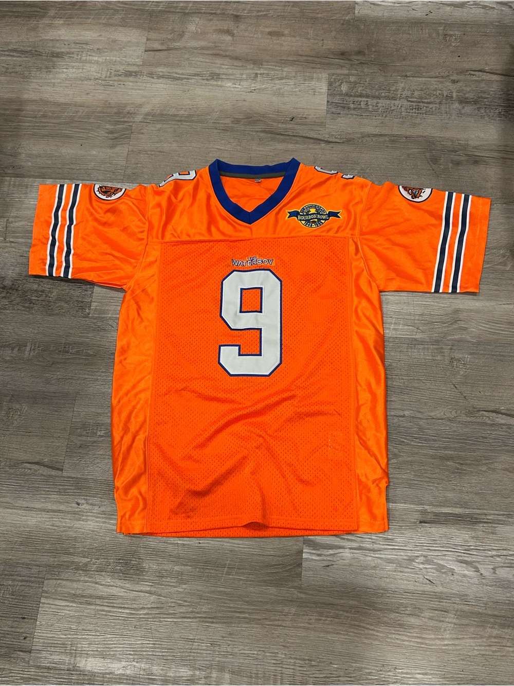Men's Orange Number 9 Football Jersey